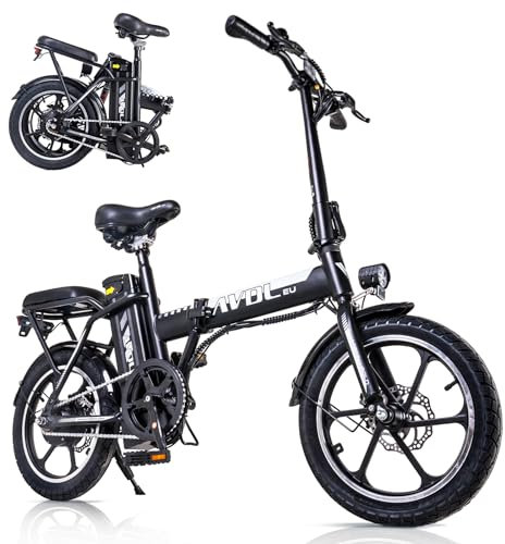 Bicicleta eléctrica plegable de 16, motor de alta velocidad de 250W, batería de iones de litio 36V-11.4Ah, pantalla LCD inteligente, bicicleta eléctrica urbana con asistencia al pedaleo, 3 modos, uni