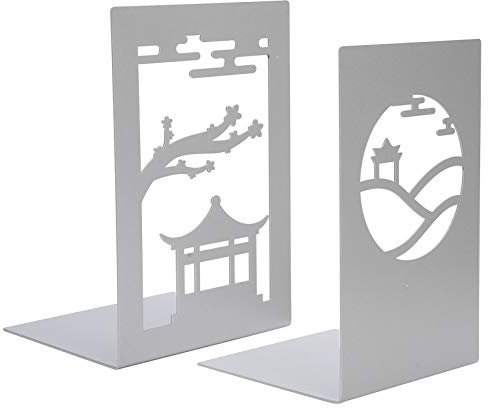 NSXAYIWE Buchstützen aus Metall für Regale, dekorativ, rutschfest, antiker Buchstopper, Buchstützen für schwere Bücher für Zuhause, Büro, Schule, Bibliothek (Gazebo + Kiosk)