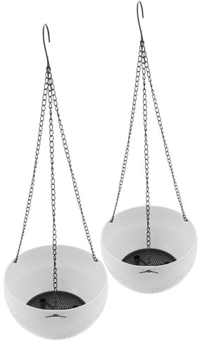 Sosoport 2 Stück Robuste Grüne Pothos-blumentöpfe Zum Aufhängen Selbstbewässernd Für Zuhause Büro Garten Mit Kette