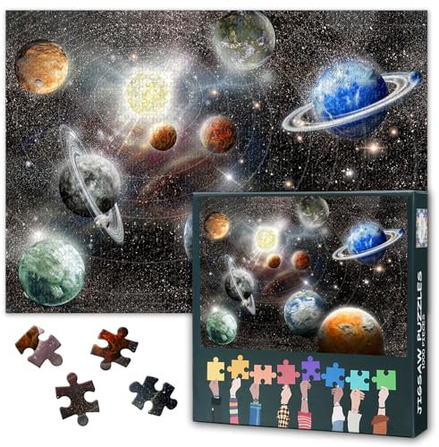 Planets in Outer Space 1000 Pieces Jigsaw Puzzles for Adults Alien Planet Puzzle as Gift for Adults Challenge Stars Galaxies Jigsaw Puzzles Perfect for Family Game 27.5X19.7