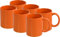 LAVV HOUSEWARES LTD 6X 310ml Smooth Ceramic Tea Coffee Cups Glossy Finish (10.9oz) (Orange)