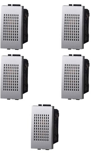 5x Suoneria, campanello, Modulo Grigio, Compatibile Con BTicino Living, frutti, interruttori, pulsanti, deviatori, dimmer, sensori, PIR, buzzer, Per Placche originali e compatibili