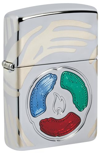 Zippo Sturmfeuerzeug - Collectible of the Year 2025, Armor High Polish Chrome, Deep Carve/3 Epoxy/Laser 360° - Nachfüllbar - Wiederverwendbar - Windfestes Design - Geschenkbox - Made in USA