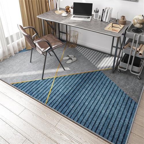 Highdi Bodenschutzmatte Bürostuhl, Bürostuhl Unterlage rutschfest Kratzfest Bodenmatte Stuhlunterlage, Skandinavischer Stil Bürostuhlunterlage Schreibtischstuhl Unterlage Teppich (Dreieck,100x120cm)
