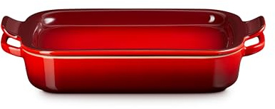 Le Creuset Stoneware Rectangular Dish with Platter Lid, 3 qt., Cerise