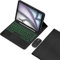 EHLCYS Touchpad Keyboard Case for iPad Air 11-inch (M3/M2 7th/6th Generation), iPad Air 5th/4th Gen 10.9-inch, 7 Color Lighting Removable German QWERTZ Keyboard with Pen Holder and Mouse,Schwarz