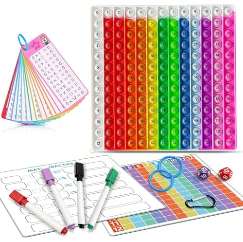 Pop Out Multiplikationstabelle 12x12 Math Multiplikation Fidget Spielzeug 1x1 Lernen Spiel Multiplikationsbrett Popper Multiplikationstabelle Lindert Stress 12x12 Interactive Math Practice Kit