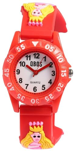 QBOS Kinderuhr Mädchen Armbanduhr Kinder Analog – Prinzessin Kinder Uhr Kinderarmbanduhr ab 3 Jahre Kids Watch
