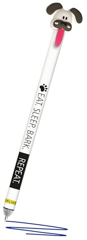 Online Radierstift magiXX Zip Dog Life I Gelschreiber radierbar, 0,7 mm Strichstärke I Erasable Pen I Schreibfarbe Blau I Stift radierbar für Rechts- & Linkshänder I Mit ziehbarer Zunge I Hunde-Motiv