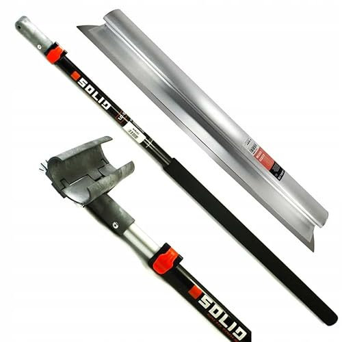 SOLID PROFI SET - Flächenspachtel edelstahl mit aluminium teleskopstange und stielaufnahme für spachtel - MADE IN EU (Flächenspachtel Set 100cm)