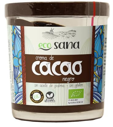Drasanvi ECOSANA CREMA DE CACAO NEGRO CERTIFICADO BIO by - Ingredientes de procedencia ecológica - SIN aceite de palma - VEGANO - SIN GLUTEN - 200g