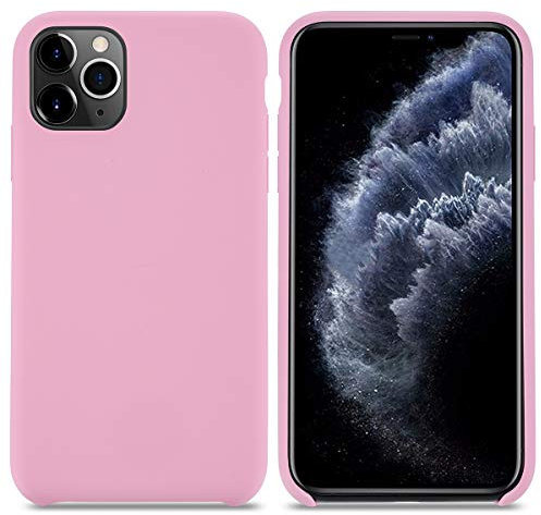 THBY Cover per iPhone 11 Pro protezione in silicone liquido sottile originale custodia gel antiurto protezione con tessuto in microfibra cuscino cover per iPhone 11 Pro. (5.8 pollici, rosa)