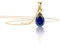Orovi Collana con Zaffiro Blu Brillante incassato in Oro Giallo Vero 9Kt 375, Catenina con Pendente. Ciondolo e Catena anallergici. Catenina Cm. 45.