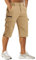MAGCOMSEN Herren 3/4 Radhose Quick Dry Outdoor Wanderhose Sommer Stretch Bermuda Shorts Männer Kurz Jagd Angeln Hose Leicht Funktionsshorts mit Gummibund Khaki 38