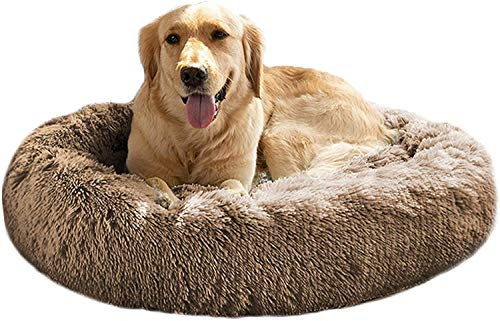Mirkoo Cuddler Dog Bed with Non-Slip & Dirt-Resistant Bottom, Breathable Calming Bed with Black & Brown & Grey & Beige & Khaki Colors