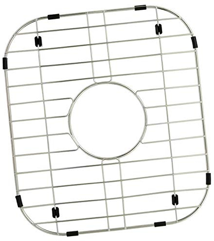 MONSINTA Kitchen Sink Grid and Sink Protectors, Stainless Steel Sink Grids for Bottom of Kitchen Sink, 12 5/8'' x 14 5/16'' with Center Drain for Double Sink Bowl