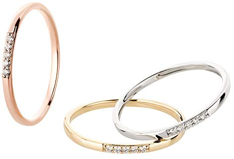 Ardeo Aurum Damenring aus 375 Gold Roségold mit 0,05 ct Diamanten Brillant Vorsteckring schmal Stapelring Gr. 52