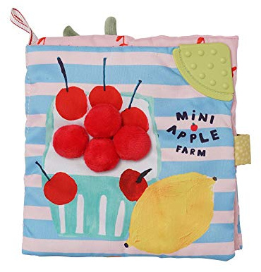 Manhattan Toy Mini-Apple Farm Crinkle-Buch für weiche Aktivitäten für Babys und Kleinkinder mit Entdeckungsspiegel und Strukturiertem Beißring