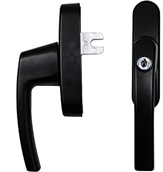 WindowParts WP Original Tilt and Turn Forked/Spaded Aluminium Universal Window Handle (Black)