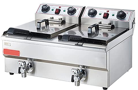 MNSSRN Stainless steel deep fryer, basket filter limited temperature control, Turkish table kitchen fryer, french fries, donuts, etc.,20L