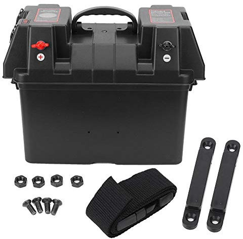 Yctze 12V Multifuctional Smart Battery Box USB Car Charger with Voltmeter for Car Boat RV