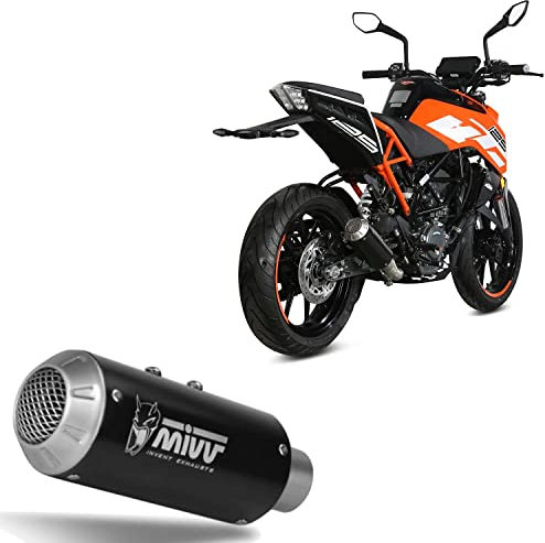 MIVV Pot d'échappement complet mk3 inox noir compatible avec ktm 125 Duke 2017 2018 2019 2020