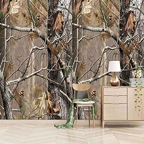 FVGKYS Wandgemälde Benutzerdefinierte Wandbild Tapete 3D Tote Bäume Im Wald Wandtattoo Kinderzimmer Wohnzimmer Schlafzimmer Fotowand Papier Selbstklebend Tapeten Wanddekoration 300x210cm