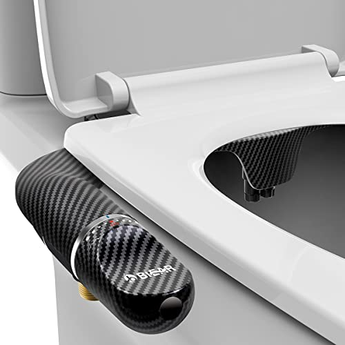 BIEAR Bidet-Aufsatz für Toilette, ultradünne Doppeldüse, Bidet-Aufsatz, einstellbarer Wasserdruck, nicht elektrisch, frisches kaltes Wasser, Bidet, WC-Sitzaufsatz für weibliche und hintere Wäsche