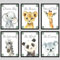 Eviepops Prints Set aus 6 Safaritieren für Kinderzimmer von Jungen und Mädchen, Ungerahmter Druck, Schlafzimmerdekor, Dschungeldekoration, elefant giraffe löwe zebra panda koala, Dream Big (A4)