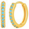 Generic 18 Karat Gold Creolen Ohrringe - Türkis Zirkonia Ohrringe - Schmuck Geschenke - Silber 925 - Huggie Hoop Earrings