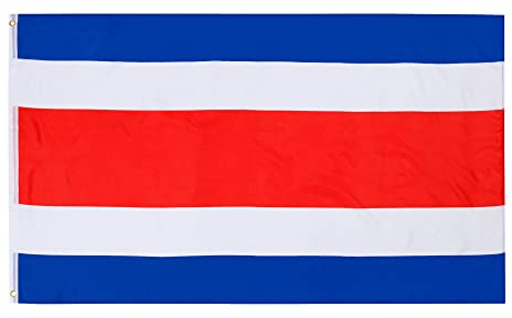 PHENO FLAGS Bandera de Costa Rica - Bandera costarricense 90 x 150 cm - Bandera nacional resistente a la intemperie para asta - 100% poliéster