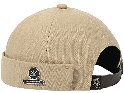 Docker Cap Seemannsmütze Docker Mütze Trawler Fischer Mütze Ohne Schirm Rollmütze Watch Cap Commando Work Beanie Corduroy Docker Leon Brimless Hat Rolled Cuff Harbour Hat (Ahornblatt - Khaki)