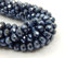 Perlin 120 cuentas de cristal checas de Bohemia de 4 mm, perlas checas de cristal con circonita tallada, 1 hebra (negro metálico)
