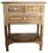 Gall&Zick Kommode aus Mangoholz mit Weißer Mandalabemalung, Sideboard, Sekretär, 3 Schubladen, Ablagefach