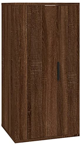 vidaXL TV Wandschrank Hängeschrank TV Schrank Möbel HiFi-Schrank Hängend Wohnzimmer Nachtschrank Nachttisch Schlafzimmer Braun Eichen-Optik 40x34,5x80cm