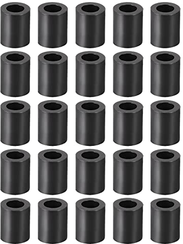YOKIVE 300Stk Schwarz Rund Abstandshalter Nicht Schraubgewinde Unterlegscheiben mit Hohe Isolierung Effekt Halten Höhe Konsistent Perfekt für M4 Schrauben (ABS 4.2mmx7mmx9mm)