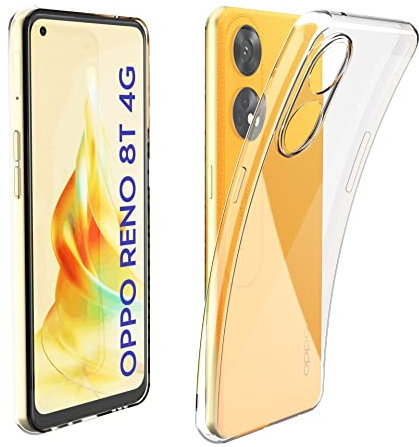N NEWTOP Custodia Cover Compatibile con OPPO RENO 8T 4G, Morbido TPU CLEAR Gel Silicone Anti Graffio Trasparente Slim Sottile Flessibile Case Guscio Posteriore Proteggi
