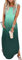 Cuptacc Kleider Damen Sommer Rundhals Ausschnitt Kirche Abendkleid Urlaub Kleid mit Taschen Dunkelgrün Verlauf,Groß L42-44