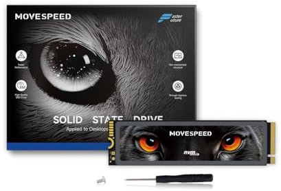 MOVE SPEED HB7450 - SSD de 2 TB para PS5 con disipador de calor TLC NAND, PCIe 4.0 NVMe M.2, unidad interna de estado sólido, hasta 7450 MB/s, expansión de almacenamiento 3D compatible con PS5
