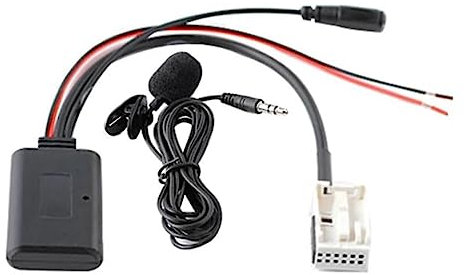 Générique Adaptateur Bluetooth + Micro 12 Broches Compatible avec Peugeot 207 307 407 308 607 1007 Citroën C2 C3 C4 C5 C6 C8 Berlingo Jumpy Synergie