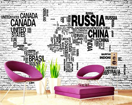 Fototapete 3D Effekt Englische Buchstaben Weltkarte Tapeten 3D Effekt Vliestapete Wohnzimmer Schlafzimmer Wandbilder Wanddeko