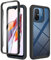 ESTH® Hülle für Xiaomi Redmi 12C 360 Grad Vollschutz Handyhülle Stoßfest Kratzfeste Staubdicht Klar Case Outdoor Panzerhülle mit Displayschutz und PC Bumper, Schwarz
