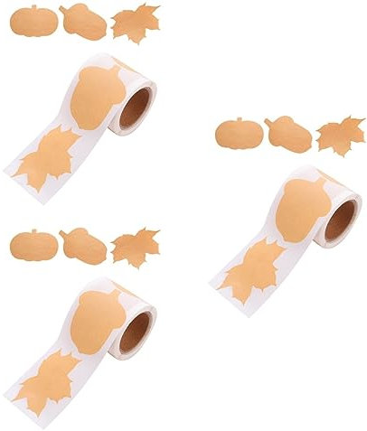 STOBOK 3 Rollen Aufkleber Aus Kraftpapier Aufkleberetiketten Halloween-siegelaufkleber Kraftumschläge Aufkleber Für Geschenkverpackungen Animal-slap-armbänder Für Kinder Blätter Schmücken