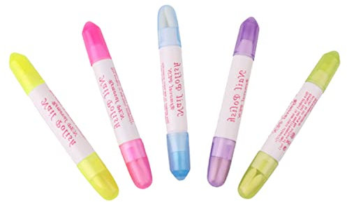 FRCOLOR Nail Polish Removen Pen Nail Removal Pen Pencil Necessary 5 Pieces Red Yellow
