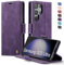XYGLOW Handyhülle für Samsung Galaxy S23 Ultra 5G Hülle Premium PU Lederhülle Klapphülle【RFID Schutz】 Kartenfach Standfunktion Schutzhülle für Samsung S23 Ultra Flip Case Wallet Tasche Klappbar,Lila