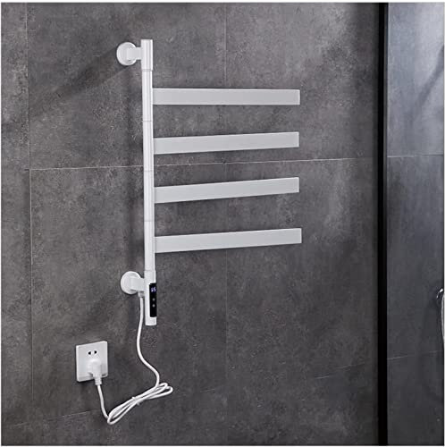 AdwOa Radiador Toallero Eléctrico, Radiador Toalla Eléctrico para Electricidad con Enchufe, Radiador Termostato Inteligente, Calentador De Toallas, Radiador Secador De Toallas Blanco Decoration