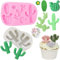 RHLOVY Kaktus Silikon Fondant Formen Kakteen Hawaii Kuchen Formen Set für die Herstellung von Zucker Schokolade Süßigkeiten Gummi Paste Cupcake Kuchen Dekoration Supplies