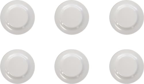 Dekorah Set di 6 Piatti in Melamina Bianchi 18,8 cm - Resistenti e Lavabili in Lavastoviglie - Perfetti per Mense Scolastiche, Barche, RSA, Camping e Camper