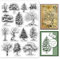 GLOBLELAND Natur Wald Bäumen Transparente Stempel für Scrapbooking Baum Klare Stamps Unmontiert Silikonstempel Für Kartengestaltung DIY Prägung Journaling