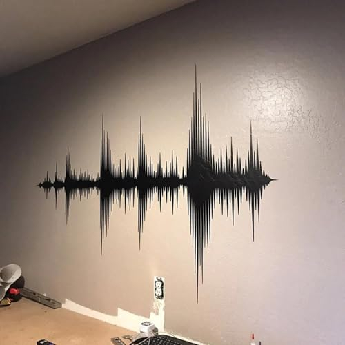 YOUSHIHUI Audio Wave Wandtattoo Sonic Wave Art Vinyl Sticker Aufnahmestudio Musikproduzent Raumdekoration Tapete 91x57cm